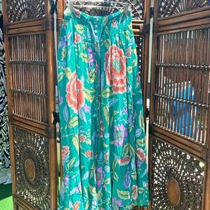 Rachel Zoe Blue Pleated A-Line Maxi Skirt Resort Wear